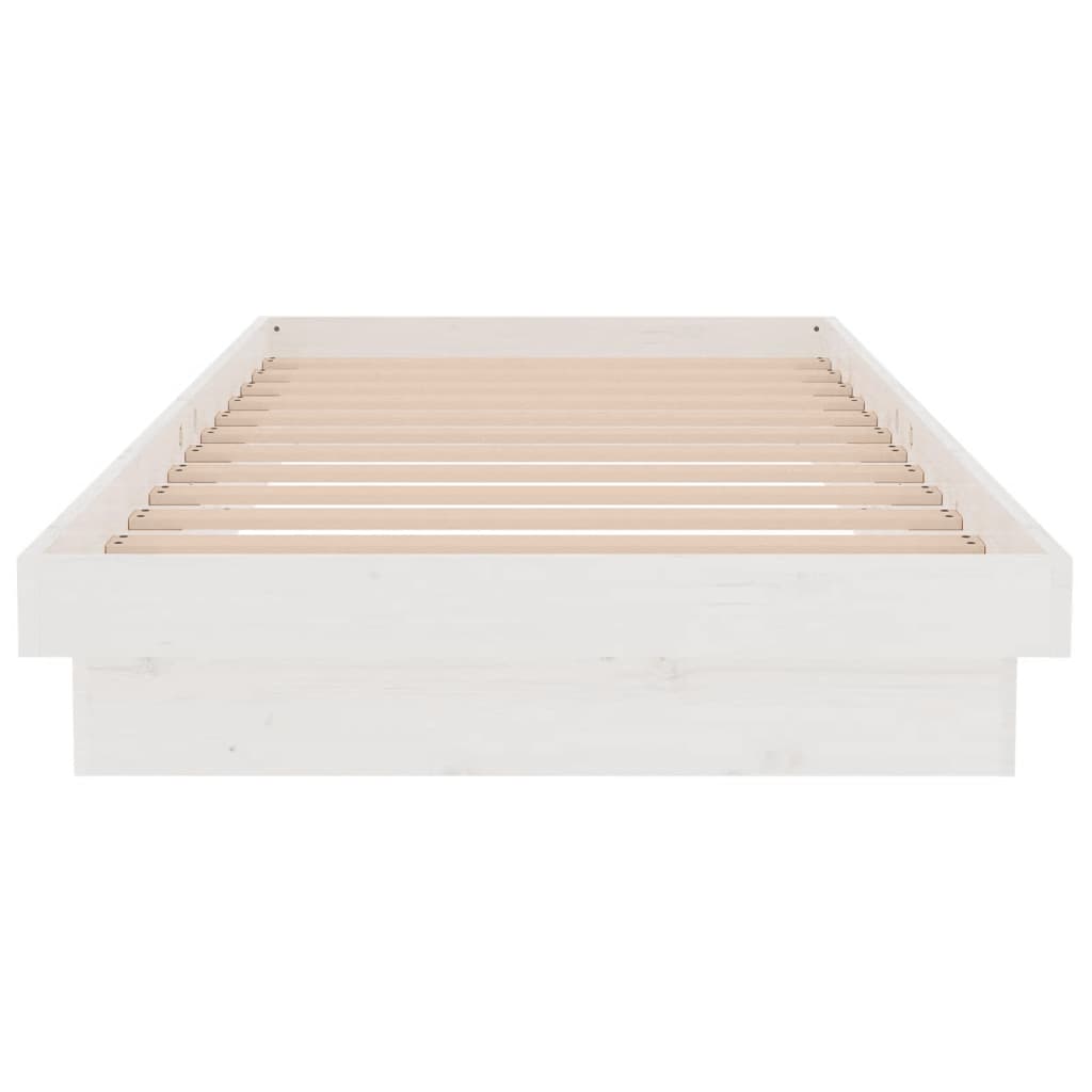819893 vidaXL Bed Frame without Mattress White Solid Wood 90x200 cm