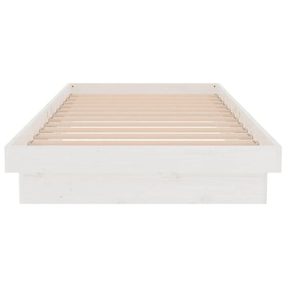 819893 vidaXL Bed Frame without Mattress White Solid Wood 90x200 cm