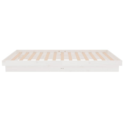 819893 vidaXL Bed Frame without Mattress White Solid Wood 90x200 cm