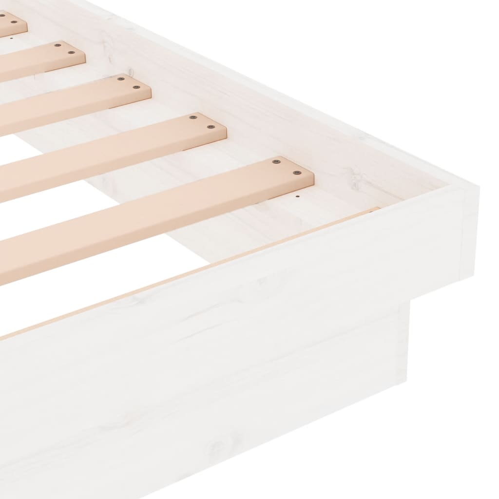 819893 vidaXL Bed Frame without Mattress White Solid Wood 90x200 cm
