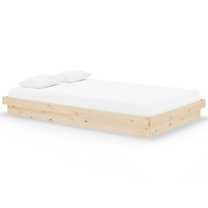 819902 vidaXL Bed Frame without Mattress Solid Wood 120x200 cm