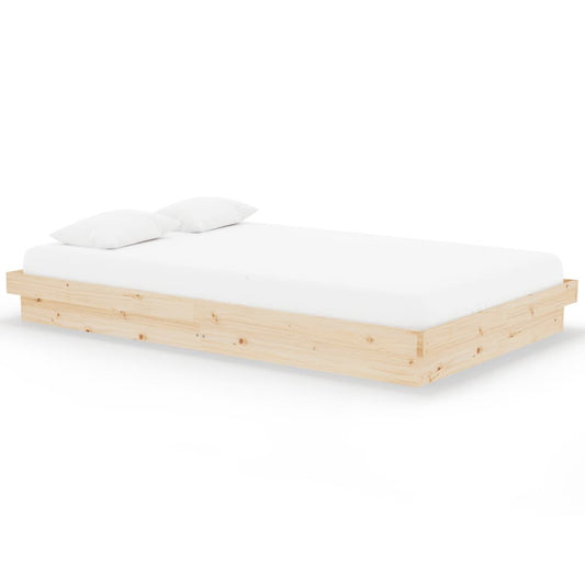 819902 vidaXL Bed Frame without Mattress Solid Wood 120x200 cm