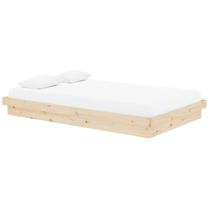 819902 vidaXL Bed Frame without Mattress Solid Wood 120x200 cm
