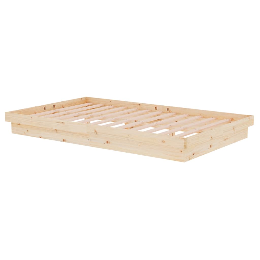 819902 vidaXL Bed Frame without Mattress Solid Wood 120x200 cm