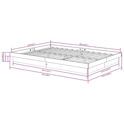 819902 vidaXL Bed Frame without Mattress Solid Wood 120x200 cm