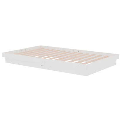 819903 vidaXL Bed Frame without Mattress White Solid Wood 120x200 cm