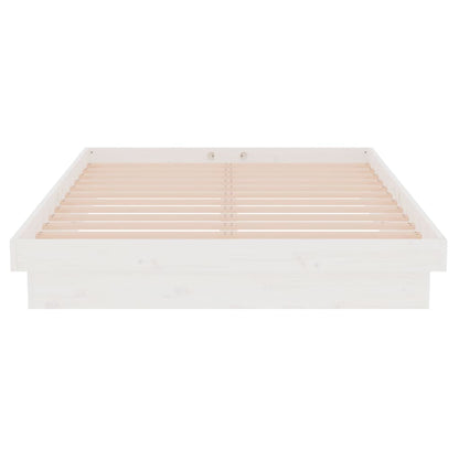 819903 vidaXL Bed Frame without Mattress White Solid Wood 120x200 cm