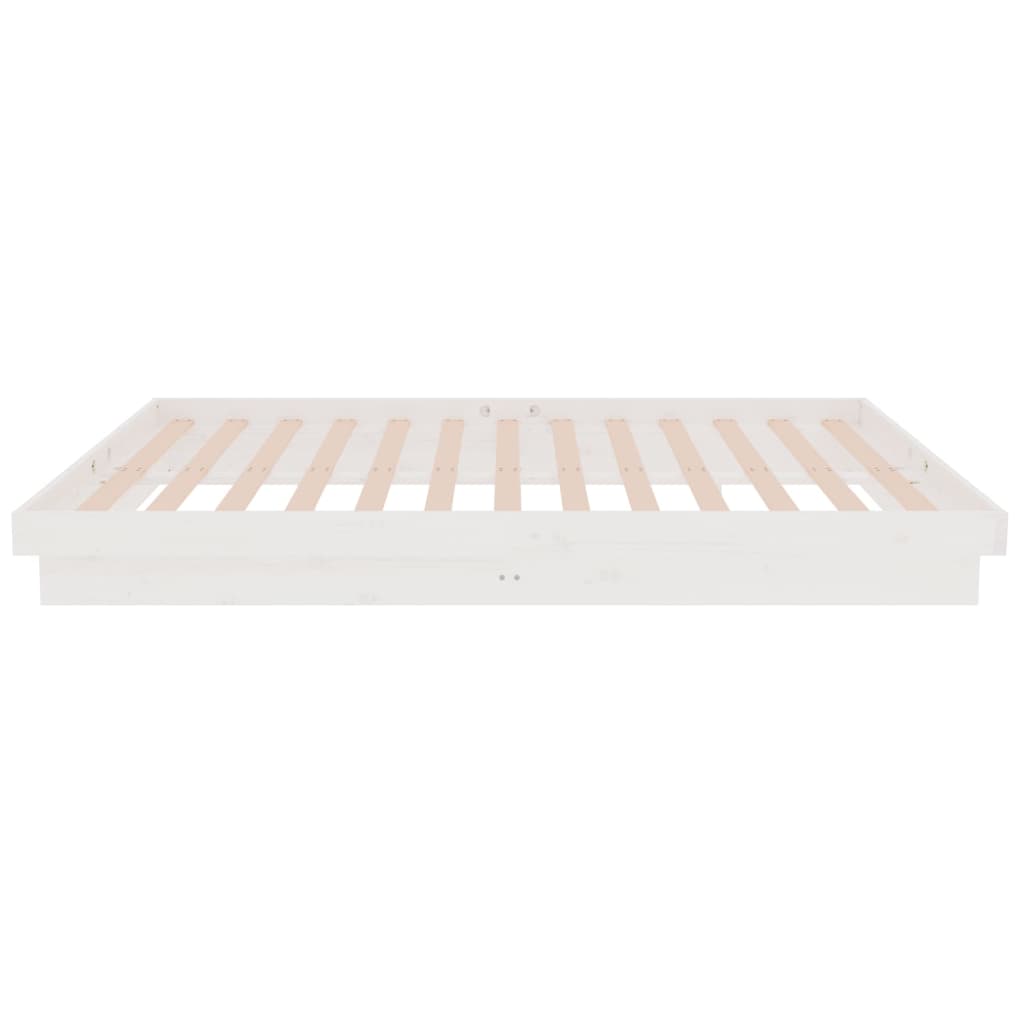 819903 vidaXL Bed Frame without Mattress White Solid Wood 120x200 cm