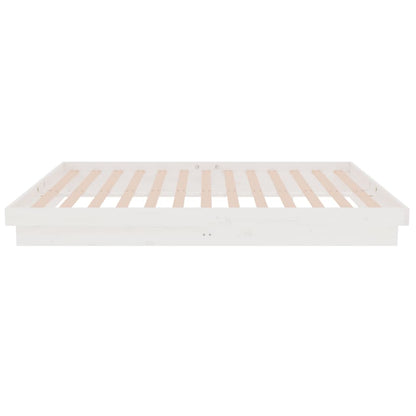 819903 vidaXL Bed Frame without Mattress White Solid Wood 120x200 cm