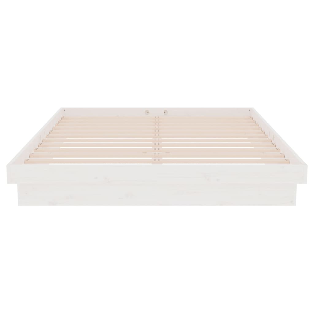 819908 vidaXL Bed Frame without Mattress White Solid Wood 140x200 cm