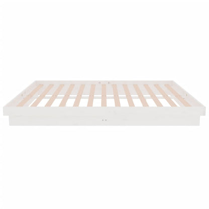 819908 vidaXL Bed Frame without Mattress White Solid Wood 140x200 cm