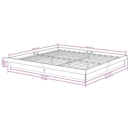 Bed Frame without Mattress Solid Wood Super King