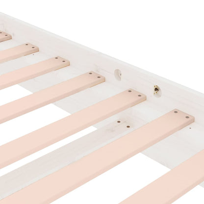 Bed Frame without Mattress White Solid Wood 140x190 cm