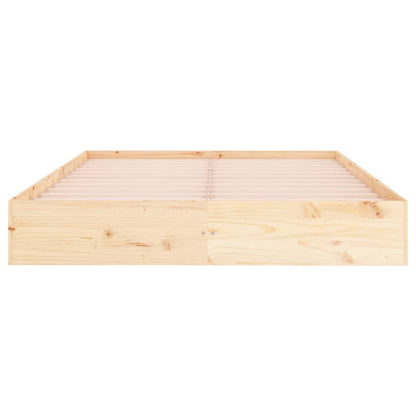 Bed Frame | Natural Pine | Solid Pine Wood | 200x200 cm | Durable
