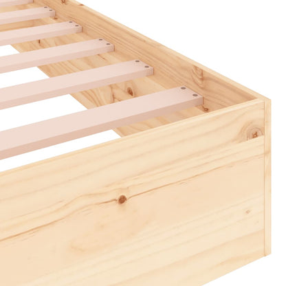 Bed Frame | Natural Pine | Solid Pine Wood | 200x200 cm | Durable