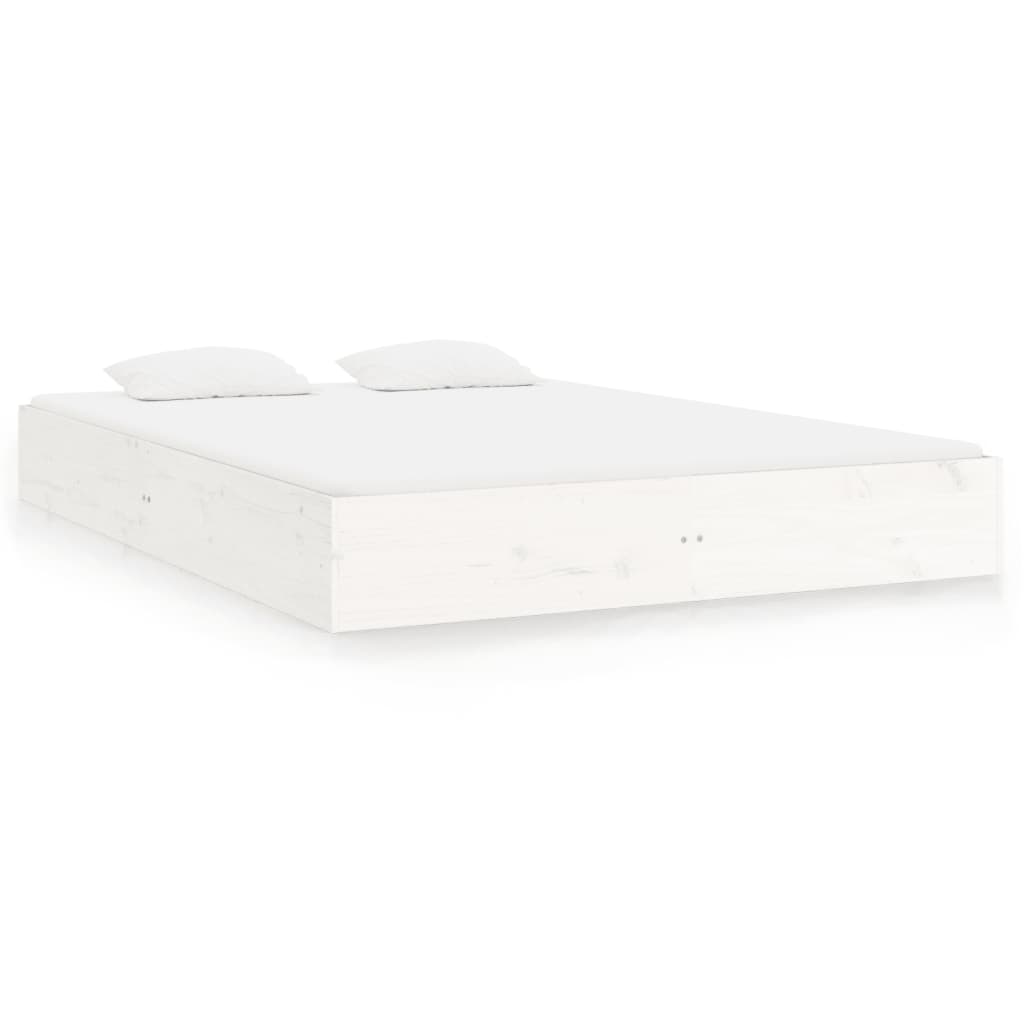 Bed Frame | White | Solid pine wood, Plywood | 200 x 200 cm | Durable