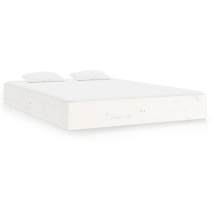 Bed Frame | White | Solid pine wood, Plywood | 200 x 200 cm | Durable