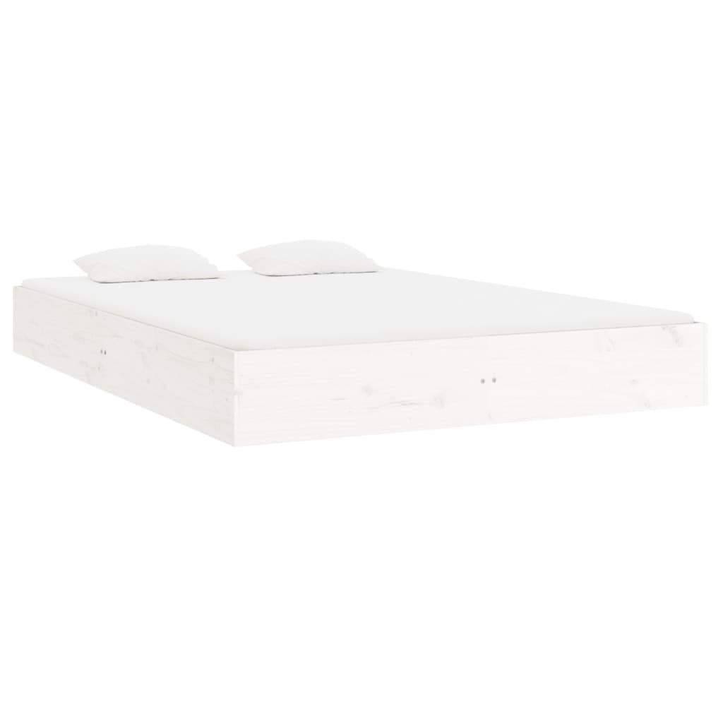 Bed Frame | White | Solid pine wood, Plywood | 200 x 200 cm | Durable