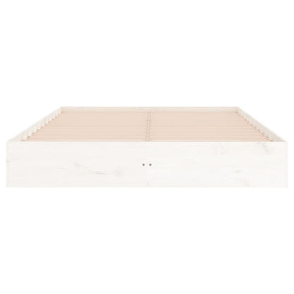 Bed Frame | White | Solid pine wood, Plywood | 200 x 200 cm | Durable