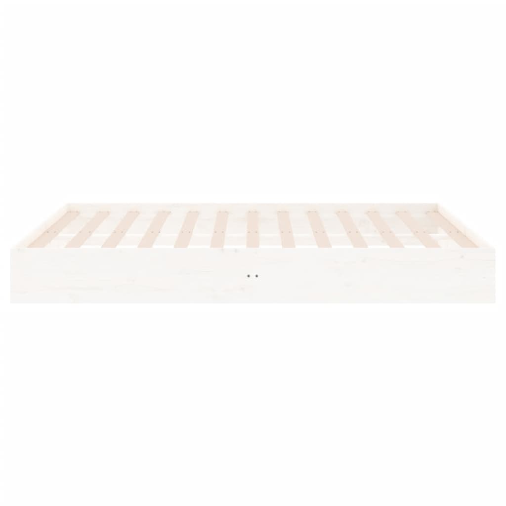 Bed Frame | White | Solid pine wood, Plywood | 200 x 200 cm | Durable