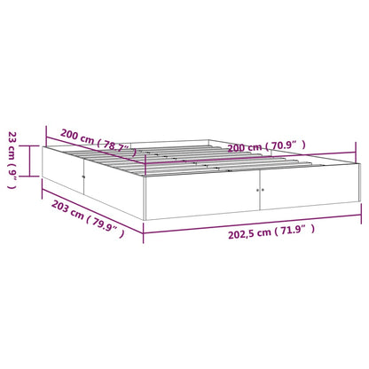 Bed Frame | White | Solid pine wood, Plywood | 200 x 200 cm | Durable
