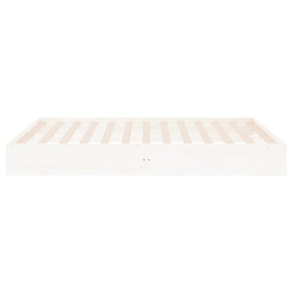 Bed Frame without Mattress White Solid Wood 160x200 cm