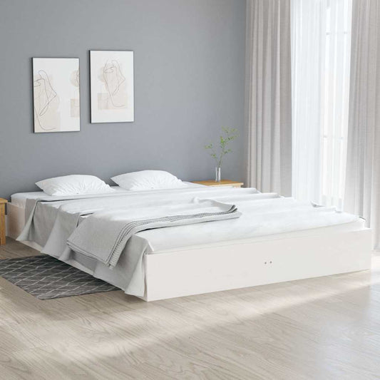 Bed Frame | White | Solid pine wood | 140x200 cm double |  Durable