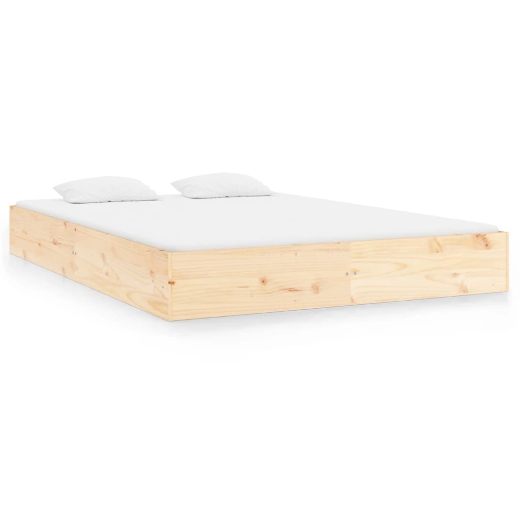 Bed Frame | Natural Wood | Solid pine wood, Plywood | Double