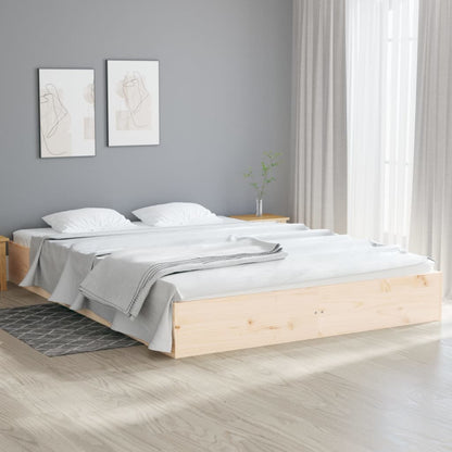 Bed Frame | Natural Wood | Solid pine wood, Plywood | Double