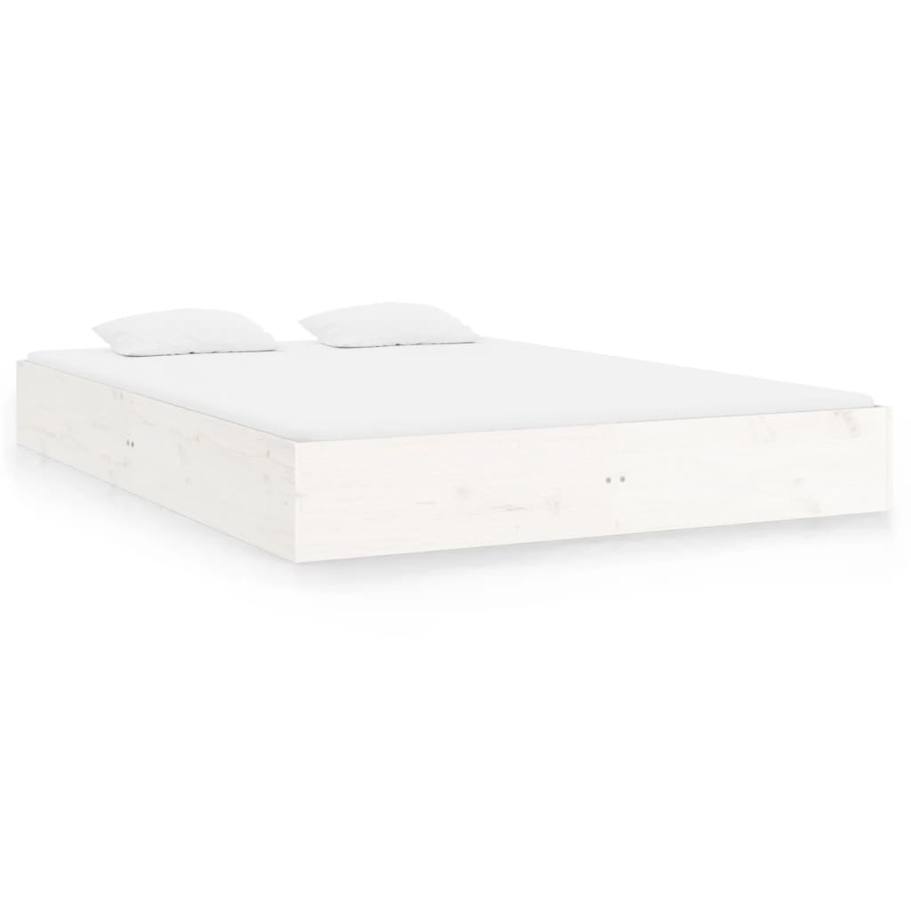 Bed Frame | White | Solid Pine Wood, Plywood | Double | Durable