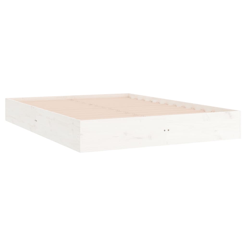 Bed Frame | White | Solid Pine Wood, Plywood | Double | Durable