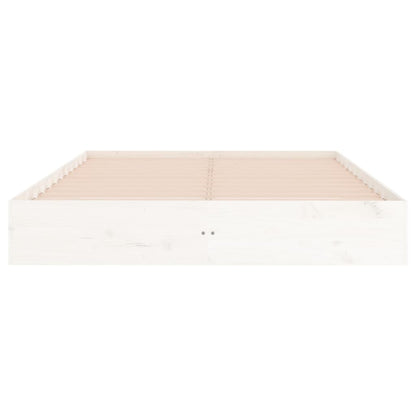 Bed Frame | White | Solid Pine Wood, Plywood | Double | Durable