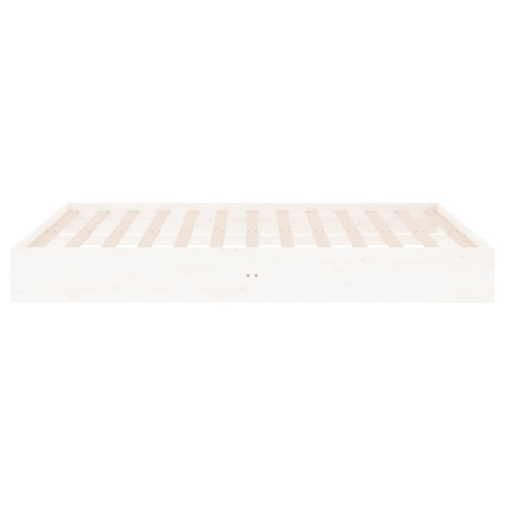 Bed Frame | White | Solid Pine Wood, Plywood | Double | Durable