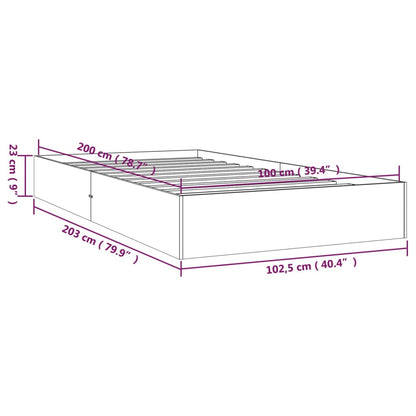Bed Frame | White | Solid pine wood, Plywood | Single | Durable