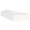 Bed Frame without Mattress White Solid Wood 90x190 cm Single Single