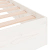 Bed Frame without Mattress White Solid Wood 90x190 cm Single Single