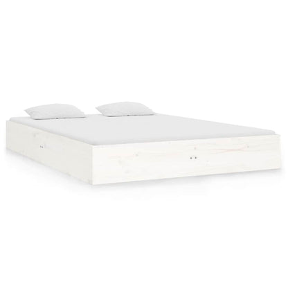 Bed Frame without Mattress White Solid Wood 120x190 cm Small Double