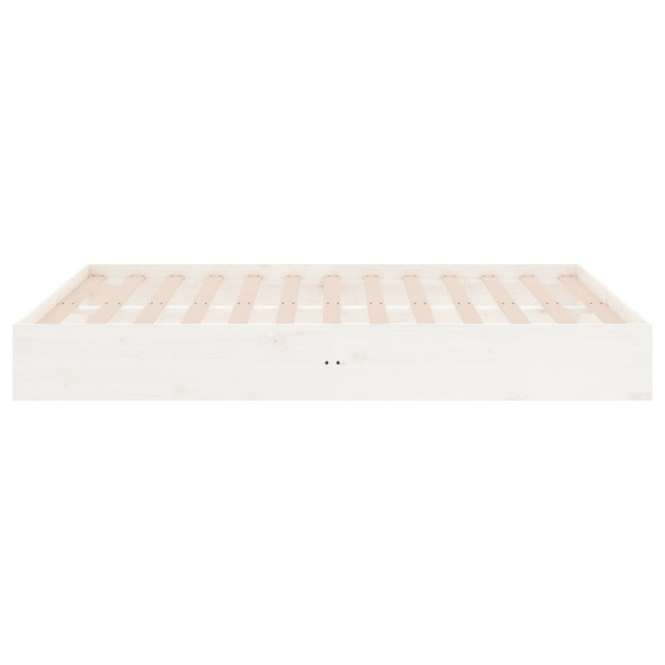 Bed Frame White Solid Wood 120x190 cm Small Double