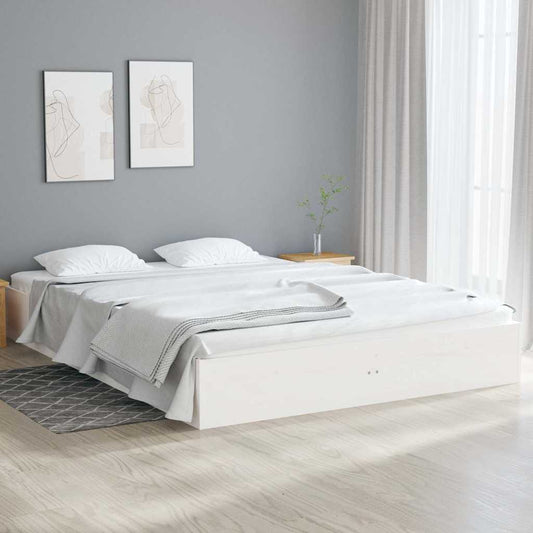 Bed Frame | White | Solid pinewood, Plywood | Small double | Bed Frame