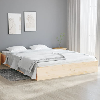 Bed Frame | Natural Pine | Solid pinewood, plywood | Double | Durable