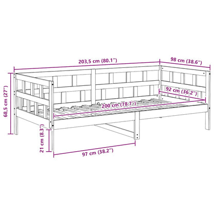 Day Bed | White | Solid pine wood | 90x200 cm