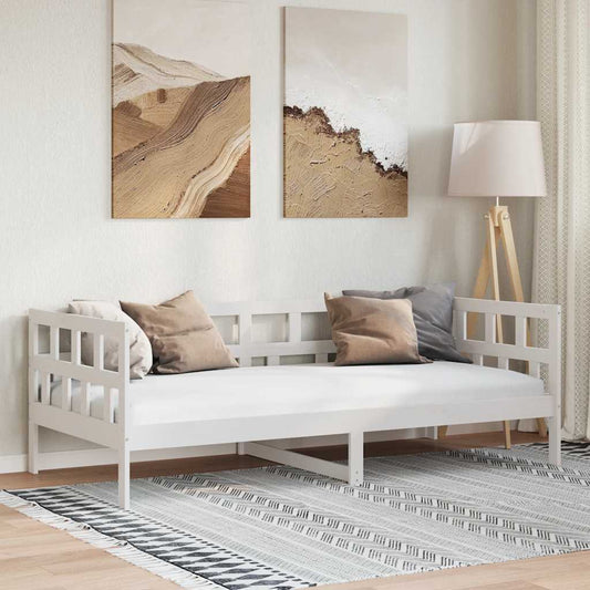 Day Bed without Mattress White Solid Wood Pine 90x200 cm