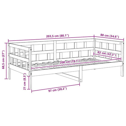 Day Bed | White | Solid Pine Wood | Single