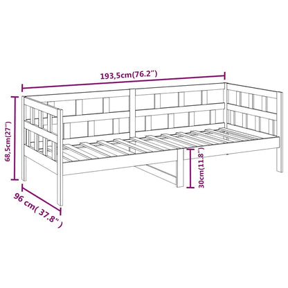 Day Bed | Natural wood | Solid pine wood (untreated) | Single
