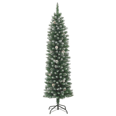 Artificial Slim Christmas Tree with Stand 240 cm PVC