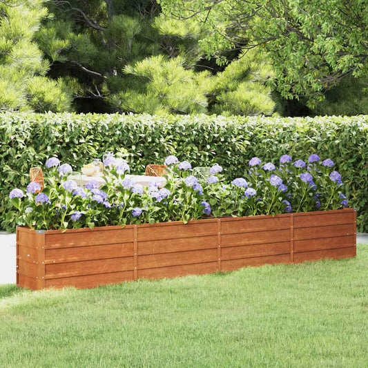 Garden Raised Bed Rusty 126"x15.7"x17.7" Corten Steel