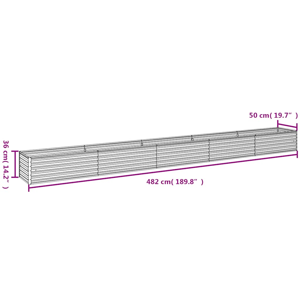 Garden Raised Bed 482x50x36 cm Corten Steel