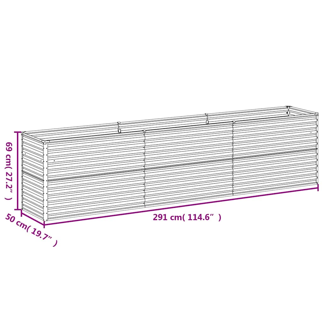 Garden Raised Bed 291 x 50 x 69 cm