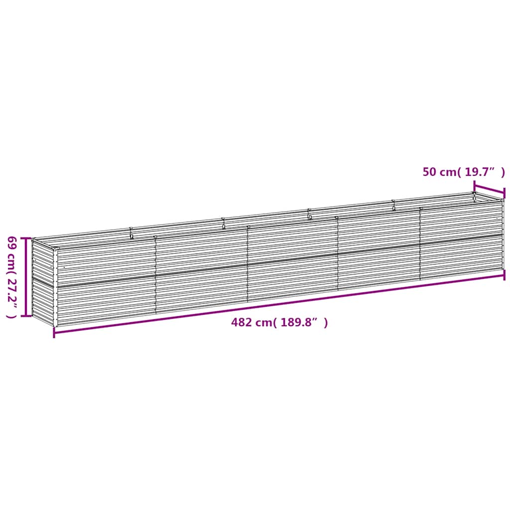 Garden Raised Bed 482x50x69 cm Corten Steel