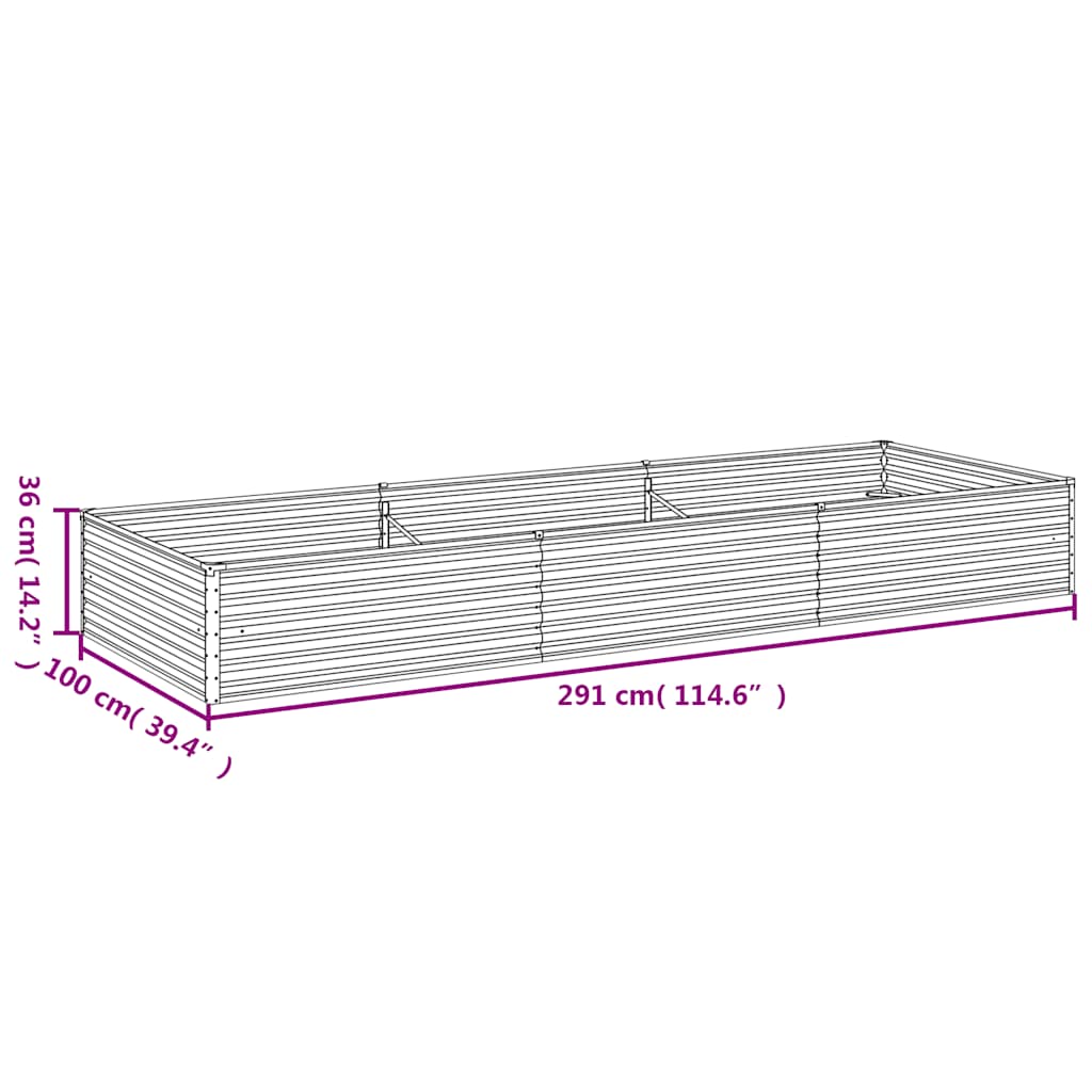 Garden Raised Bed 291 x 100 x 36 cm